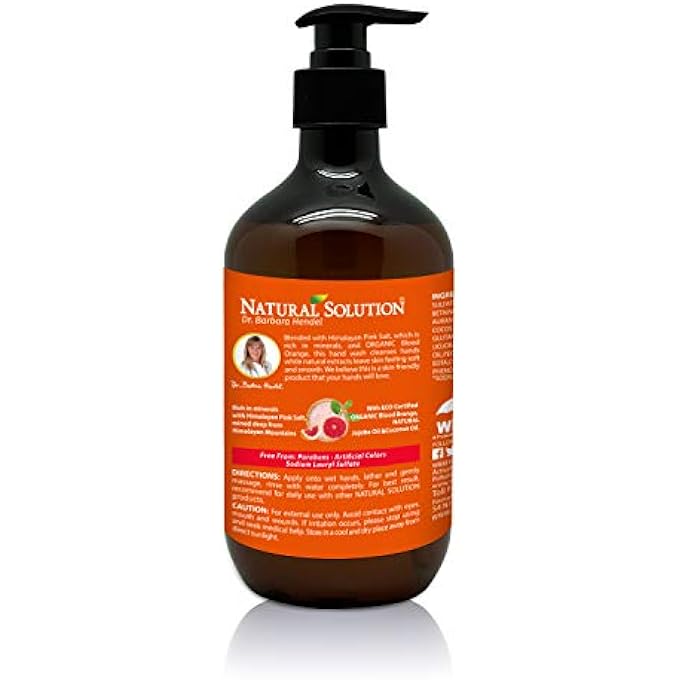 Natural Solution BLOOD ORANGE AND HIMALAYAN PINK SALT LIQUID HAND SOAP BY DR BARBARA HENDEL- 14 OZ - Image 5
